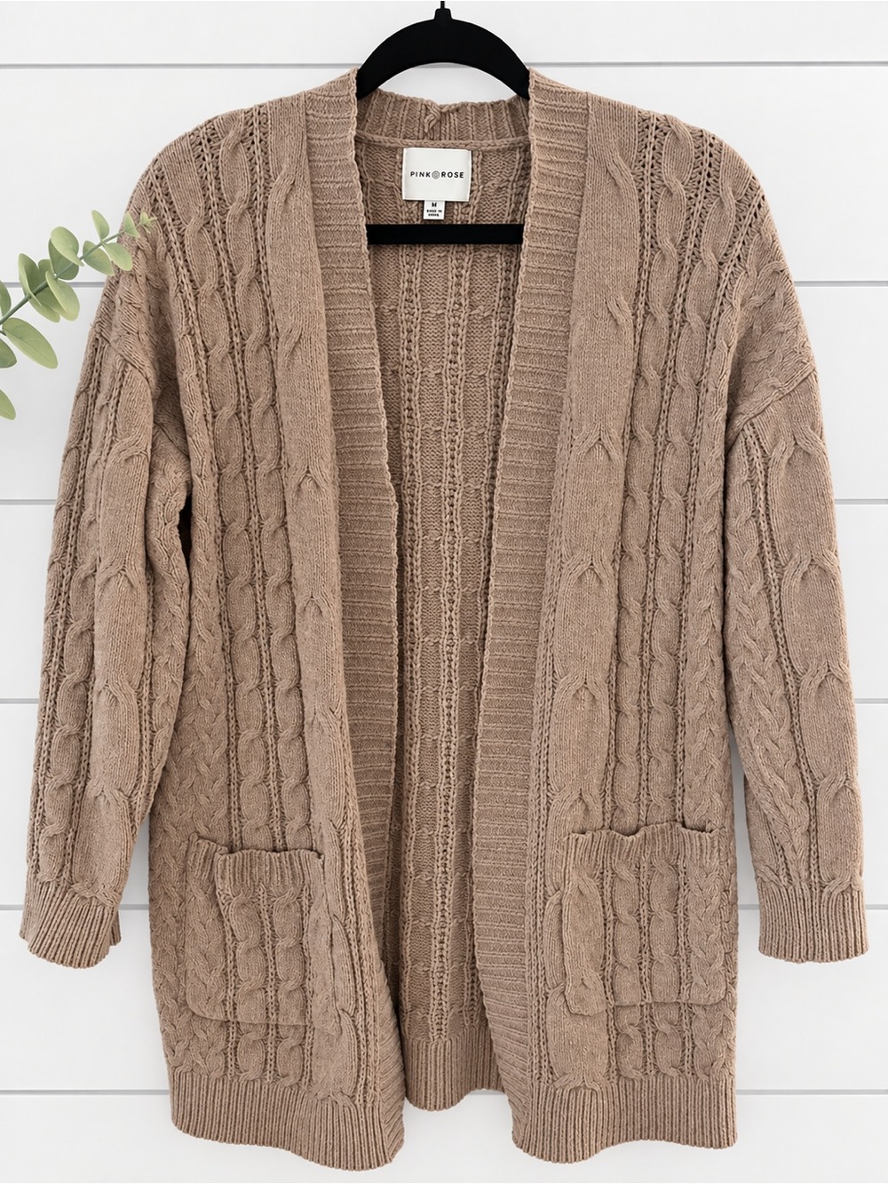 PINK ROSE Medium Cable-Knit Cardigan - Picture 3 of 7